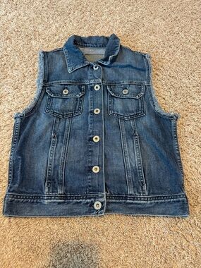 AG Adriano Goldschmied The Heather Light Denim Sleeveless Vest Womens Size S